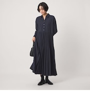 ［size SHORT/TALLあり］ワッシャー プリーツ ロングスリーブ ワンピース