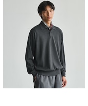 FINE BASIC アメリカンシーアイランドコットン 長袖 ニットポロシャツ
