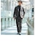 【WEB限定】JUST fit ミニチェック ナロー セットアップ ジャケット＆パンツ -ストレッチ-