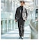 【WEB限定】JUST fit ミニチェック ナロー セットアップ ジャケット＆パンツ -ストレッチ-