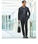 【WEB限定】JUST fit ミニチェック ナロー セットアップ ジャケット＆パンツ -ストレッチ-