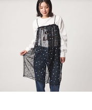 【WEB限定】<at ease>チュール シシュウ 2WAY スカート ワンピース
