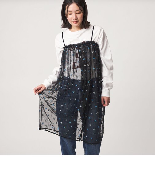 【WEB限定】<at ease>チュール シシュウ 2WAY スカート ワンピース