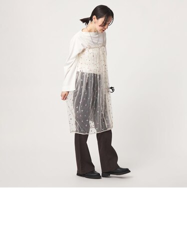 【WEB限定】<at ease>チュール シシュウ 2WAY スカート ワンピース