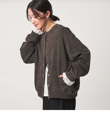 【WEB限定】<at ease>ダブルフェイス クルーネック カットソー カーディガン