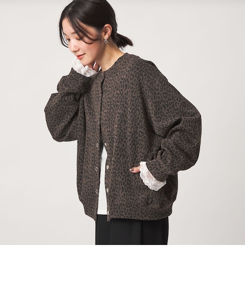 【WEB限定】<at ease>ダブルフェイス クルーネック カットソー カーディガン