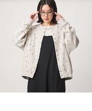 【WEB限定】<at ease>ダブルフェイス クルーネック カットソー カーディガン