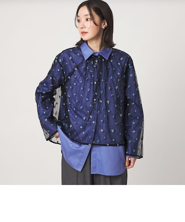 【WEB限定】＜at ease＞チュール シシュウ プルオーバー