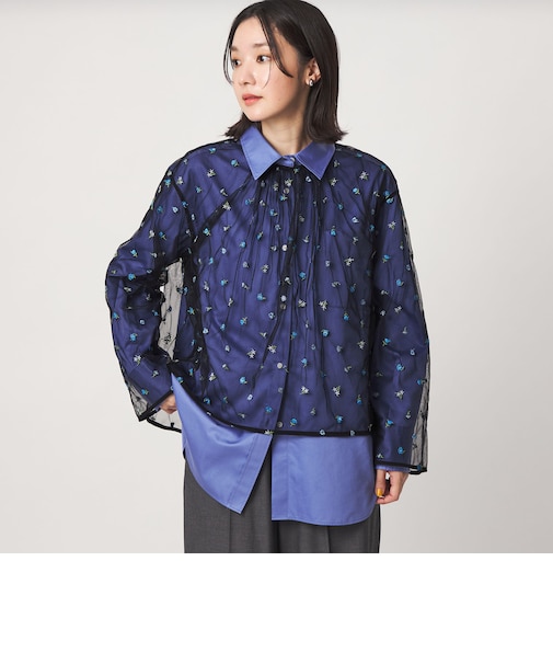 【WEB限定】＜at ease＞チュール シシュウ プルオーバー