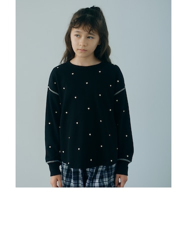 ハート ワッフル ロングスリーブ Tシャツ / キッズ 100cm-160cm