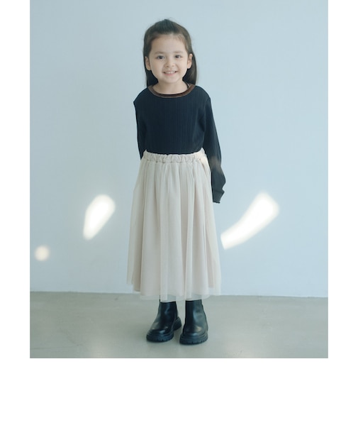 チュールドッキング ワンピース / キッズ 100cm―160cm