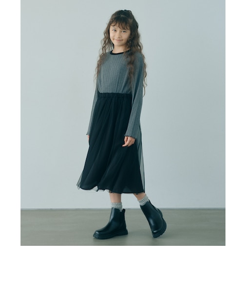 チュールドッキング ワンピース / キッズ 100cm―160cm