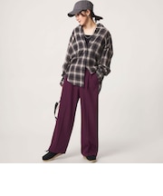【WEB限定】<at ease>オルマイ ワイド パンツ マシンウォッシャブル ストレッチ 帯電防止