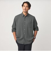 【WEB限定】JUST fit ウールライク リラックス 長袖 シャツ