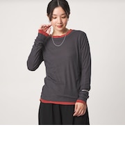 【WEB限定】<at ease>ハイショク レイヤード プルオーバー カットソー
