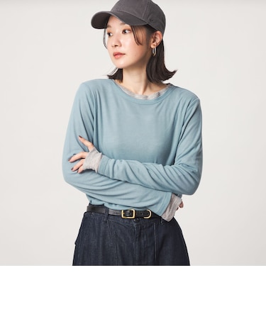 【WEB限定】<at ease>ハイショク レイヤード プルオーバー カットソー