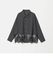 【WEB限定】<at ease>スソ レース ロングスリーブ ブラウス UVカット