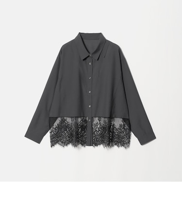 【WEB限定】<at ease>スソ レース ロングスリーブ ブラウス UVカット