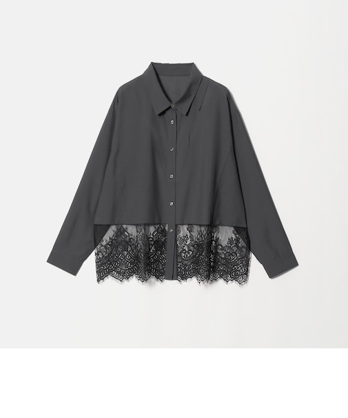 【WEB限定】<at ease>スソ レース ロングスリーブ ブラウス UVカット
