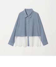【WEB限定】<at ease>スソ レース ロングスリーブ ブラウス UVカット