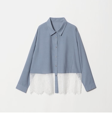 【WEB限定】＜at ease＞スソ レース ロングスリーブ ブラウス UVカット