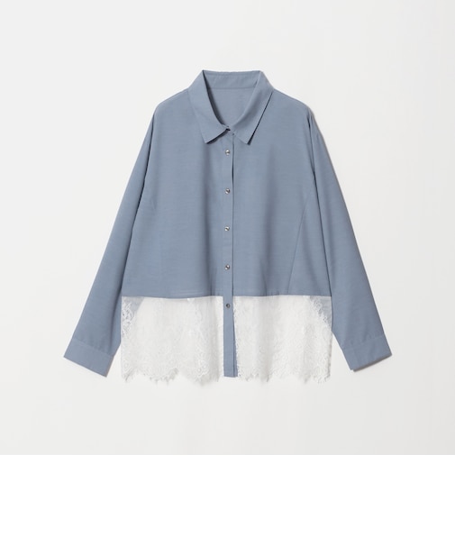 【WEB限定】＜at ease＞スソ レース ロングスリーブ ブラウス UVカット