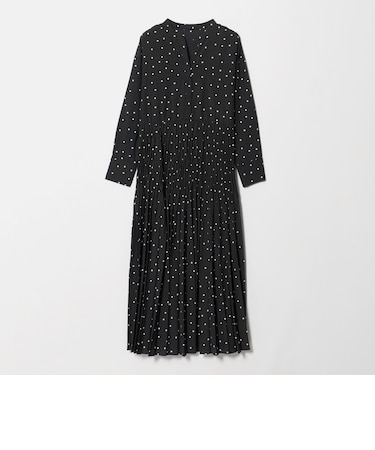 ［size SHORT/TALLあり］ワッシャー プリーツ ワンピース ドット