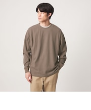 ワッフル クルーネック 長袖 Tシャツ カットソー