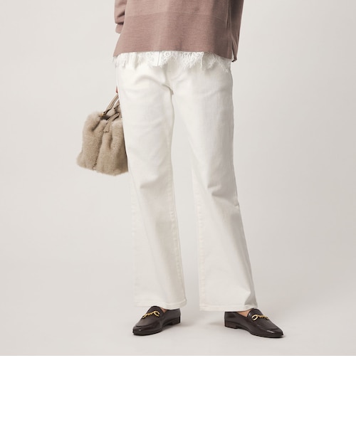size SHORT/TALLあり］＜EDWINコラボ＞セミフレア デニムパンツ オフ