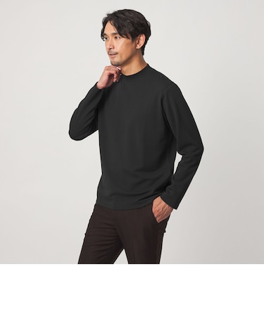 【WEB限定】JUST fit ウォームブレンド モックネック 長袖 カットソー -吸湿発熱-