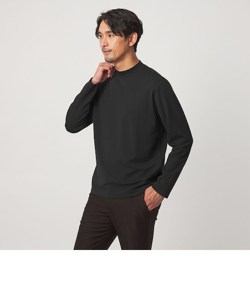 【WEB限定】JUST fit ウォームブレンド モックネック 長袖 カットソー -吸湿発熱-