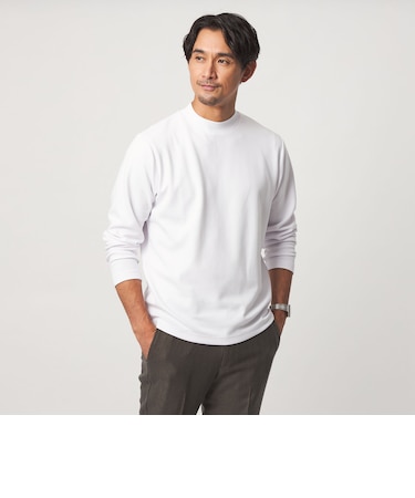 【WEB限定】JUST fit ウォームブレンド モックネック 長袖 カットソー -吸湿発熱-