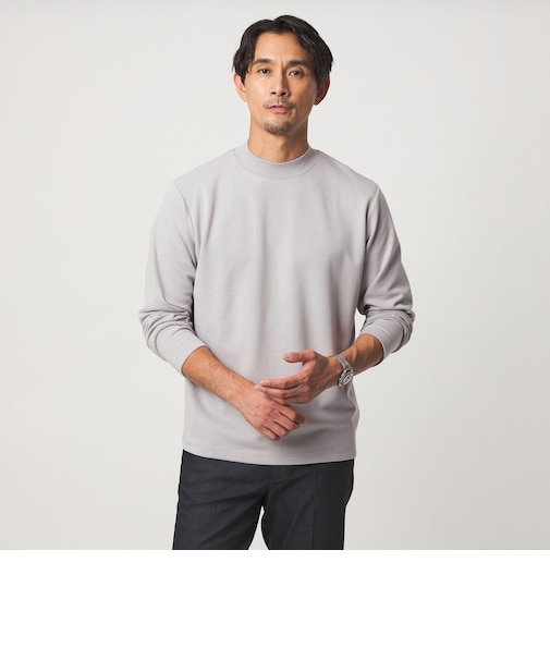 【WEB限定】JUST fit ウォームブレンド モックネック 長袖 カットソー -吸湿発熱-