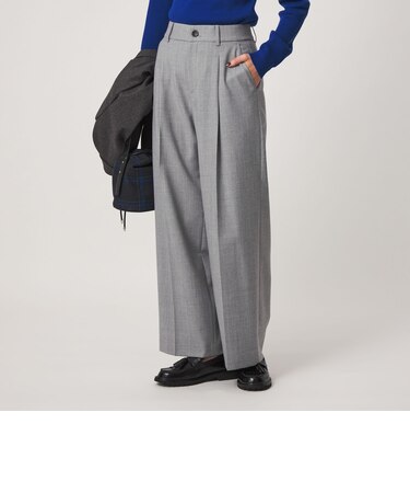 ［size SHORT/TALLあり］Daily Chic サキソニー ワイド パンツ