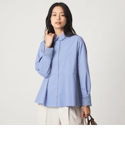 袖レース ペプラム シャツ