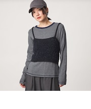 【WEB限定】＜at ease＞マルチボーダー プルオーバー カットソー