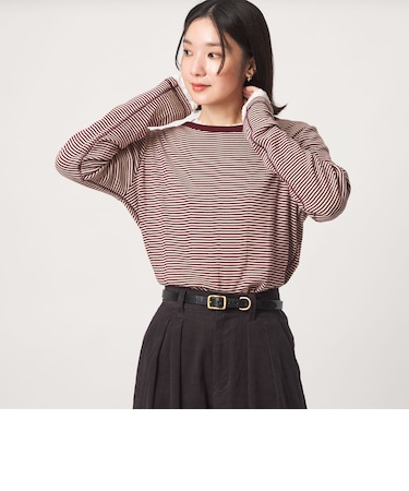 【WEB限定】<at ease>マルチボーダー プルオーバー カットソー