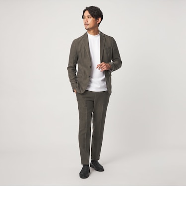 【WEB限定】JUST fit ヘリンボーン ナロー セットアップ ジャケット&パンツ