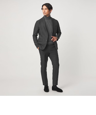 【WEB限定】JUST fit ヘリンボーン ナロー セットアップ ジャケット&パンツ