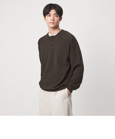 ブークレ サドル ヘンリーネック 長袖 ニット