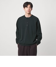 ブークレ サドル ヘンリーネック 長袖 ニット
