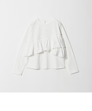 【WEB限定】<at ease>フロント フリル ロングスリーブ カットソー UVカット