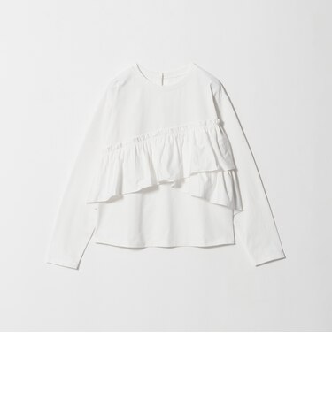 【WEB限定】<at ease>フロント フリル ロングスリーブ カットソー UVカット