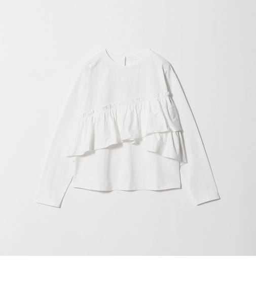 【WEB限定】<at ease>フロント フリル ロングスリーブ カットソー UVカット