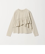 【WEB限定】<at ease>フロント フリル ロングスリーブ カットソー UVカット