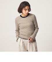 【WEB限定】＜at ease＞マルチボーダー プルオーバー ニット