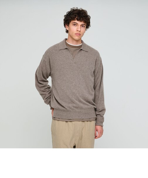 FINE BASIC カシミヤ スキッパー ポロニット