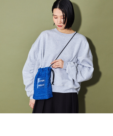 ＜CITEN＞キラキラニットクリアロゴキンチャクショルダーバッグ
