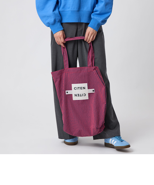 ＜CITEN＞くるくるパッチンギンガムトート