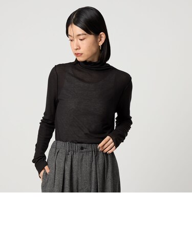 ＜CITEN＞エッセンシャルシアーハイネックトップ